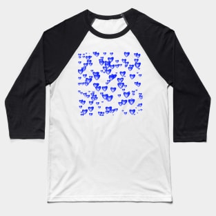 Little Royal Blue Valentine Hearts Baseball T-Shirt